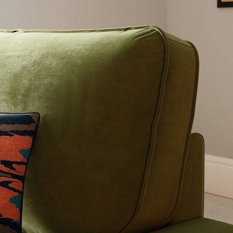 Dunelm Beatrice Matte Armchair, Mid Century, Green, Olive, Fabric/Velvet