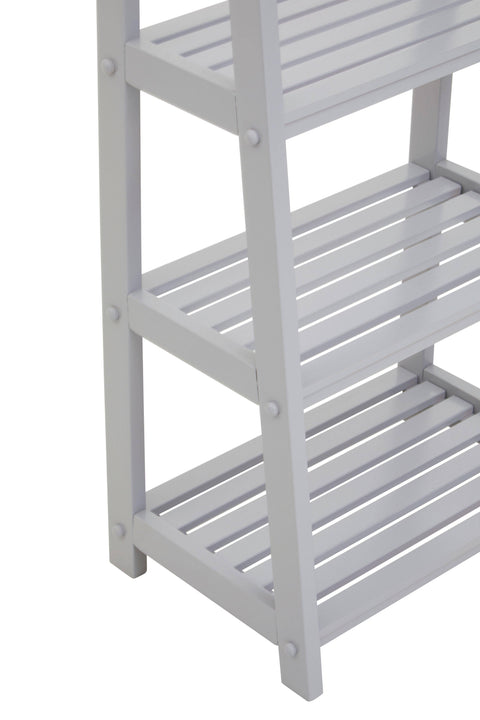 Chester Wood Four Tier Grey Shelf Unit