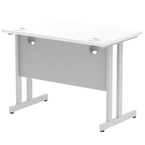 Impulse 1000x600mm Straight Office Desk Black Top Black Cantilever Leg
