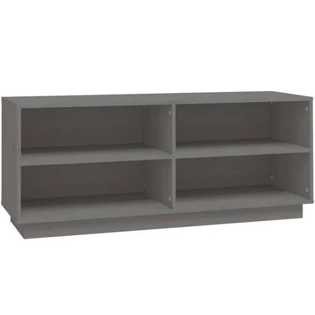 vidaXL Shoe Cabinet Grey 110x34x45 cm Solid Wood Pine