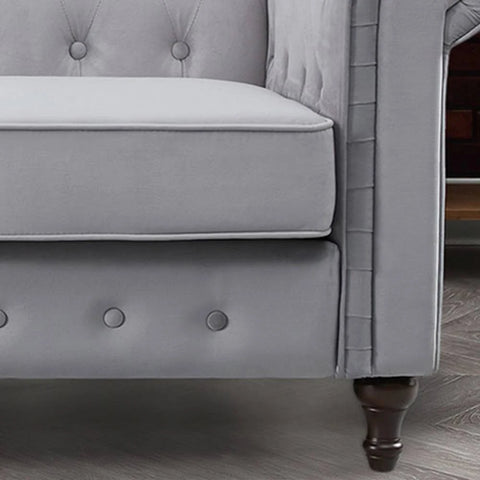 Artemis Home Pelham 3 Seat Velvet Sofa - Grey