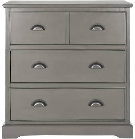 4 Drawer Chest SAFAVIEH Colour: Grey