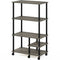 Furinno Turn-N-Tube 4-Tier Toolless Kitchen Shelf Cart, French Oak Grey/Black