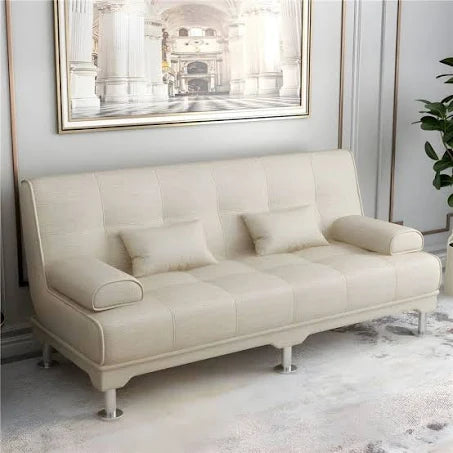 Modernism Convertible Sleeper Sofa in Solid Color with Biscuit Back Design ...