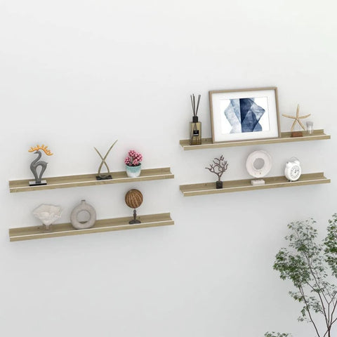 vidaXL Wall Shelves 4 Pcs High Gloss White 40x9x3 cm
