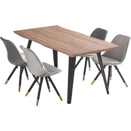 Sofia Rocco Lux Dining Set Includes A Table and Chairs Set of 4 - Light Grey ...