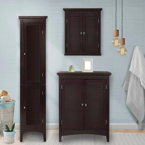 Teamson Home Glancy Wooden Bathroom Furniture, Free Standing Floor Storage ...