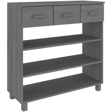 vidaXL Console Table Dark Grey 90x35x90 cm Solid Wood Pine