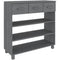 vidaXL Console Table Dark Grey 90x35x90 cm Solid Wood Pine
