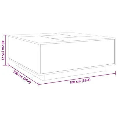 vidaXL Coffee Table with Infinity LED Black 100x100x40 cm