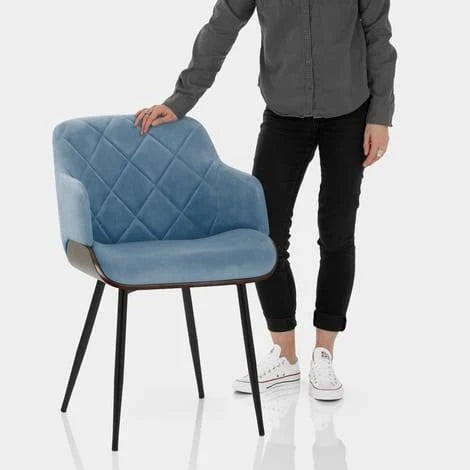 Dakota Dining Chair Blue Velvet