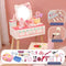 Contemporary Pink Kids Makeup Vanity with 4 Wood Legs for Bedroom - Makeup Vanity ...
