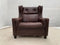 EB3191 Danish Brown Leather Winged-Back Arm Chair Mid-Century Modern Lounge MNOR