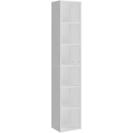 Panana Wooden Cube Bookcase - 2/3/4/5/6 Tier Display Unit Tall Narrow Bookshelf ...