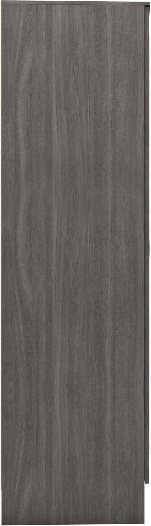 Seconique Nevada Mirrored Open Shelf Wardrobe - Black Wood Grain