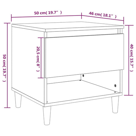 vidaXL Bedside Tables 2 Pcs Black 50x46x50 Engineered Wood