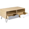 Bergen 2 Drawer Coffee Table (Oak Effect/White/Grey)
