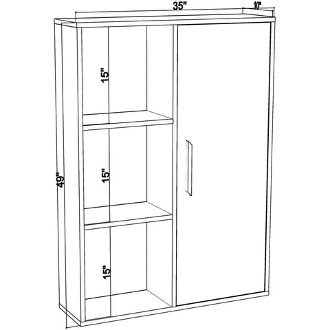 Patrick Modern Bookcase with Cabinet - Sapphire Oak Pattern & White
