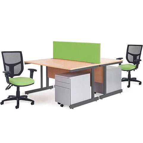 Contract 25 Straight Desk with Graphite Cantilever Leg 1000mm x 800mm - Oak Top