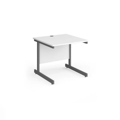 Contract 25 Straight Desk with Graphite Cantilever Leg 1000mm x 800mm - Oak Top