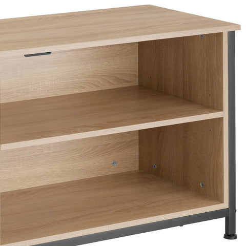Tectake TV Cabinet Navan 147X41X60.5 cm with 4 Compartments & Adjustable Shelves ...