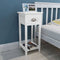 vidaXL Nightstand with 1 Drawer Grey and White