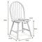 2 Piece Wooden Kitchen Dining chairs with High Spindle Back-White