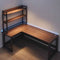 LAKIQ Efficient Writing Table with Side Shelf, Hutch, Desk Return, Butcher Block ...