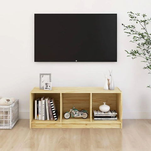 vidaXL TV Cabinet White 104x33x41 cm Solid Pinewood