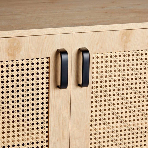Lena Rattan 3 Door Large Sideboard - VonHaus