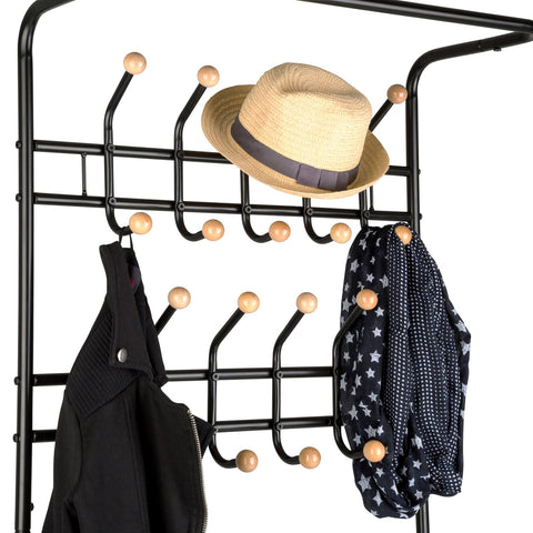 Tectake Wardrobe with Shoe Rack - Black