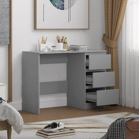 FWStyle Stora 3 Drawer Dressing Table Desk - Matt Grey