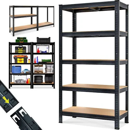 monzana Heavy Duty Shelving 180x90x40cm Black 875kg