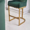 Clara Green Velvet Upholstered Counter Kitchen Stool with Gold Steel Frame