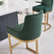 Clara Green Velvet Upholstered Counter Kitchen Stool with Gold Steel Frame