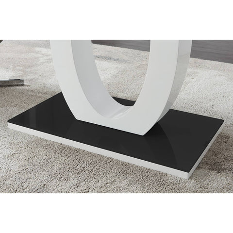 Giovani High Gloss and Glass Dining Table and 6 Milan Chairs Set - Cappuccino