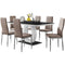 Giovani High Gloss and Glass Dining Table and 6 Milan Chairs Set - Cappuccino