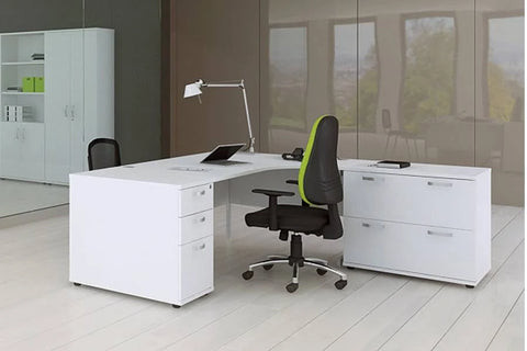 Impulse Straight Desk Panel End Leg White 1200 x 800mm
