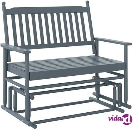 vidaXL Glider Bench Grey 118x70x104.5 cm Solid Wood Poplar