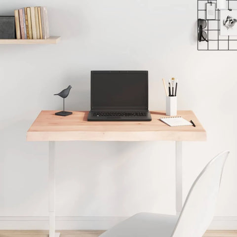 vidaXL Table Top 80x50x4 cm Untreated Solid Wood Oak Live Edge