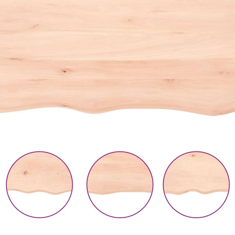 vidaXL Table Top 80x50x4 cm Untreated Solid Wood Oak Live Edge
