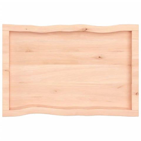 vidaXL Table Top 80x50x4 cm Untreated Solid Wood Oak Live Edge