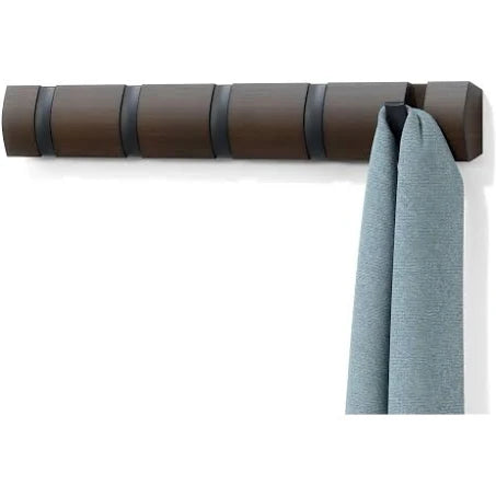 Umbra - Black Walnut Flip 5 Coat Hook