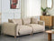 Fabric Sofa Light Beige Polyester Upholstery 3 Seater with Scatter Cushions ...