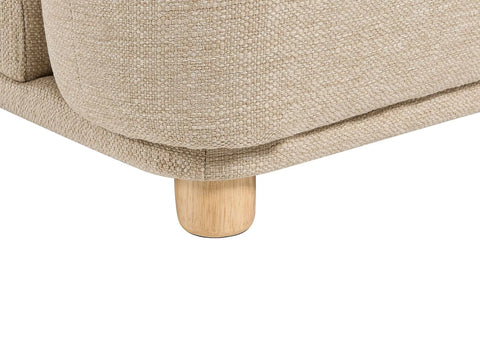 Fabric Sofa Light Beige Polyester Upholstery 3 Seater with Scatter Cushions ...