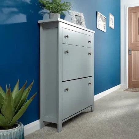 GFW - Deluxe Two Tier Shoe Cabinet - Grey