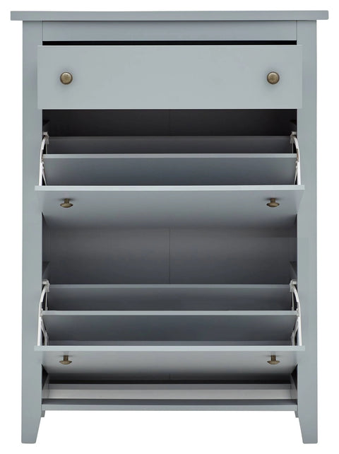 GFW - Deluxe Two Tier Shoe Cabinet - Grey