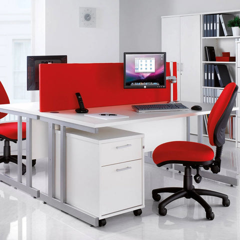 Momento Left Hand Wave Desk 1600mm - Silver Cantilever Frame, Walnut