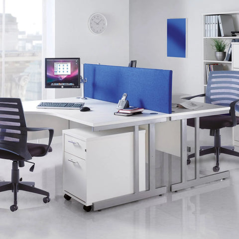 Momento Left Hand Wave Desk 1600mm - Silver Cantilever Frame, Walnut