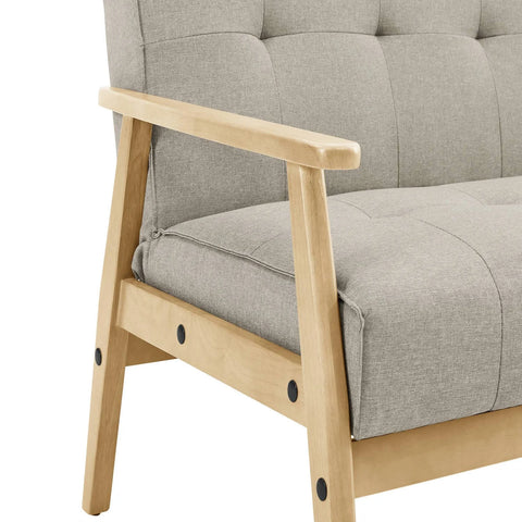 Lloyd 3 Seater Sofa Bed Fabric With Wooden Frame Scandinavia - Cream